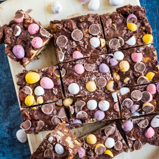 Chocolate Tiffin with Mini Eggs - Recipe photo by effortlessfoodie