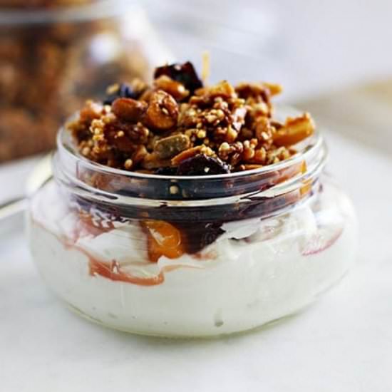 Cherry & Almond Protein Granola - Recipe photo by FitLiving Eats
