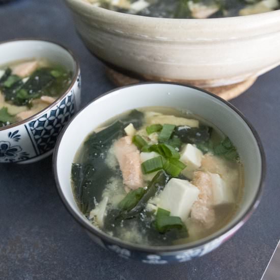 Homemade seafood stock miso soup - Recipe photo by foodmakesmehappy