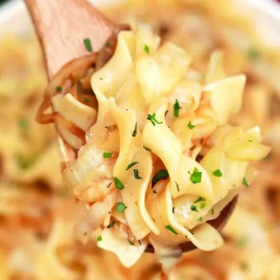 Fried Cabbage and Noodles - Recipe photo by peasandpeonies