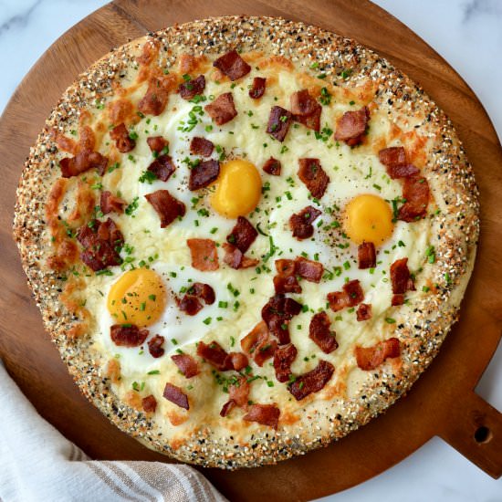 Everything Bagel Breakfast Pizza - Recipe photo by justataste
