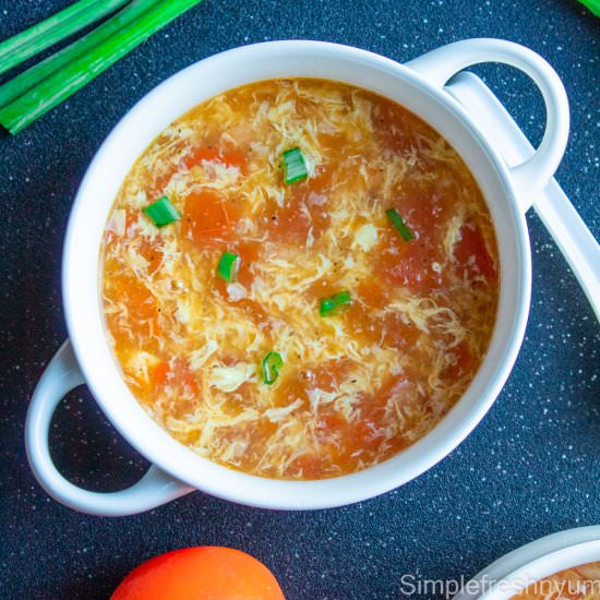 Tomato Egg Drop Soup with Shrimp - Recipe photo by simplefreshnyum