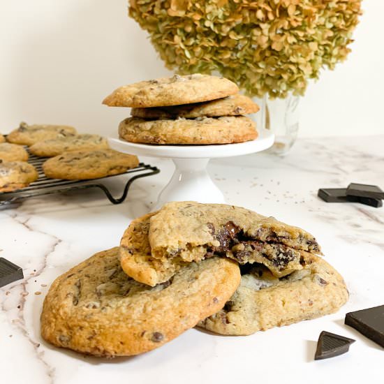 Sourdough Chocolate Chunk Cookies - Recipe photo by Elle Jay at Home