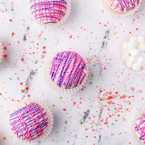 Pop Rocks Hot Cocoa Bombs - Recipe photo by rachelcooksblog