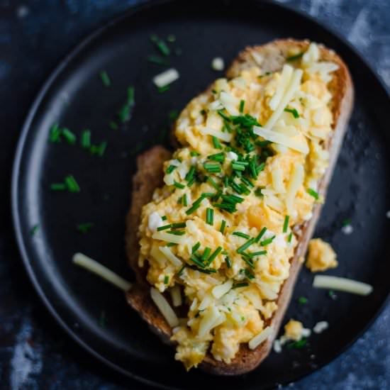 Scrambled Eggs with Cheese - Recipe photo by tiffinandteaofficial