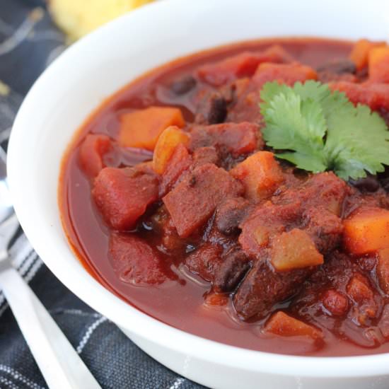 Butternut Squash Turkey Chili - Recipe photo by Whiskfulcooking