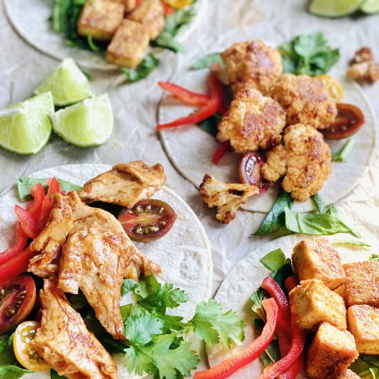 How To Make Vegan Tacos Three Ways - Recipe photo by THE VGN WAY