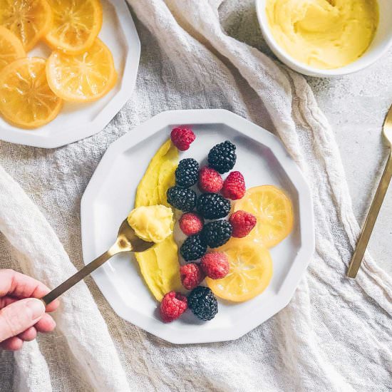 Low Carb Meyer Lemon Curd - Recipe photo by A Cultivated Living