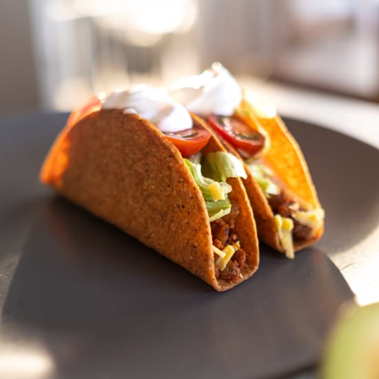 Vegan TVP Tacos - Recipe photo by Diabetic Vegan