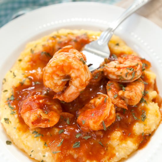 Bloody Mary Shrimp & Grits - Recipe photo by browniebites