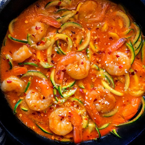 Thai Coconut Shrimp Curry Zoodles - Recipe photo by EasycookingwithMolly