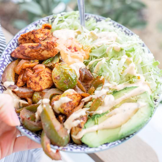 Chicken Fajita Salad Bowls - Recipe photo by simplytaralynn