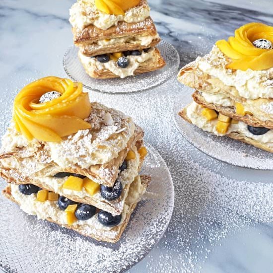 Mango & Blueberries Napoleon - Recipe photo by mangotomato