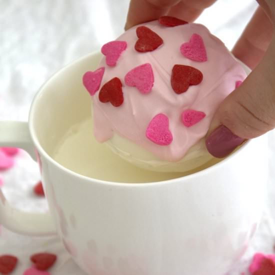 Valentine Hot Chocolate Bombs - Recipe photo by laughingspatula.com