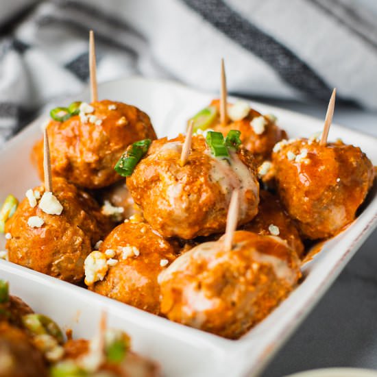 Buffalo Chicken Meatballs - Recipe photo by Shuangys Kitchensink