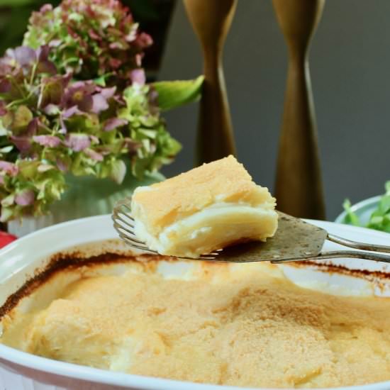 Cheddar Parmesan Potato Gratin - Recipe photo by the good eats co