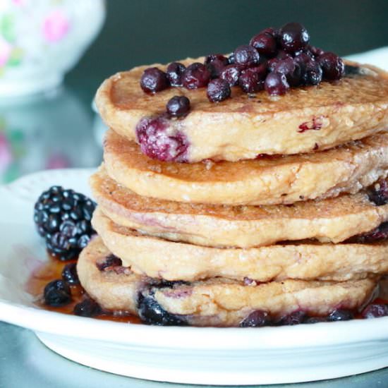 Fluffy Blueberry Oatmeal Pancakes - Recipe photo by A Life Well Planted