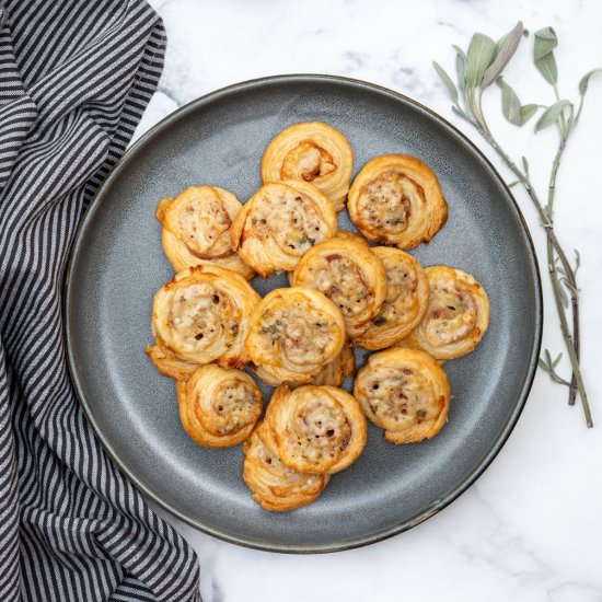 Puff Pastry Pinwheels with Gruyère - Recipe photo by Chef Molly