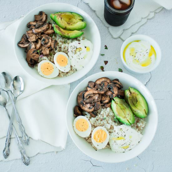 Savory Barley Breakfast Bowl - Recipe photo by Bite Out of Life Nutrition