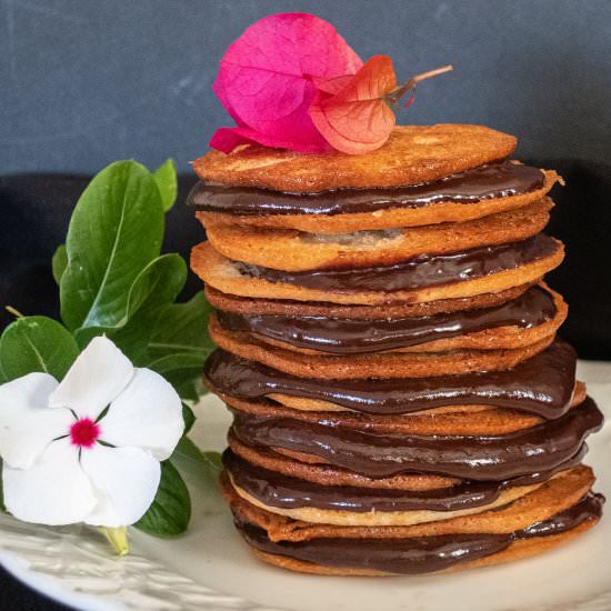 GF Cappuccino Ganache Lace Cookies - Recipe photo by Only Gluten Free Recipes