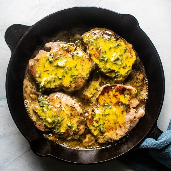 Garlic & Herb Skillet Pork Chops - Recipe photo by OffTheWheatenPath