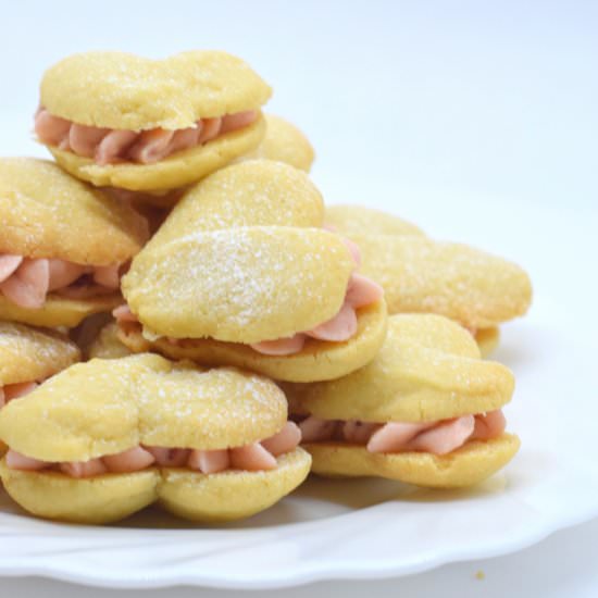 Strawberry Heart Sandwich Cookies - Recipe photo by Sweet Mouth Joy
