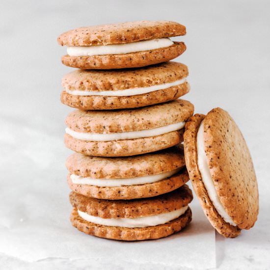 White chocolate sandwich cookies - Recipe photo by Sweetly Cakes