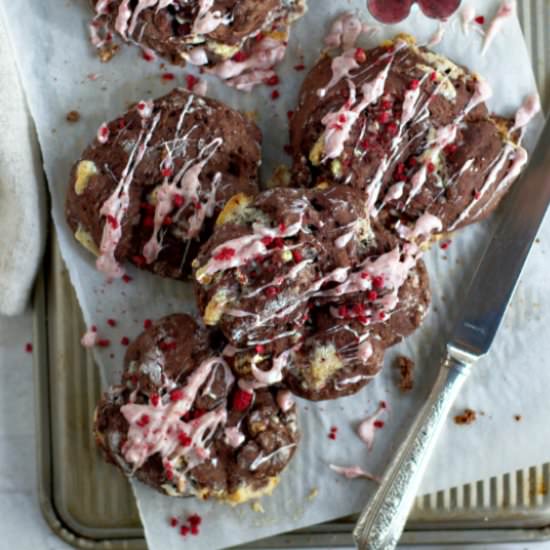 Double Chocolate Raspberry Rolls - Recipe photo by TwoSugarBugs