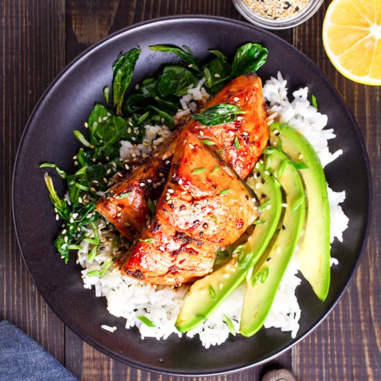 5-Ingredient Miso Glazed Salmon - Recipe photo by AllWaysDelicious