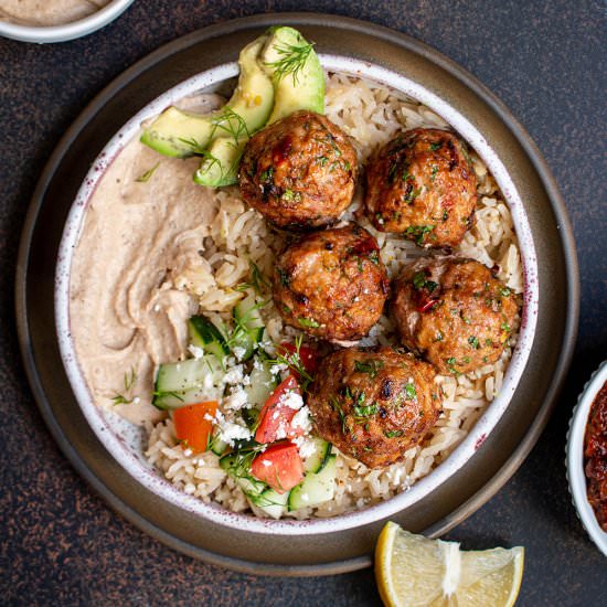 Harissa chicken meatballs - Recipe photo by cherryonmysundae