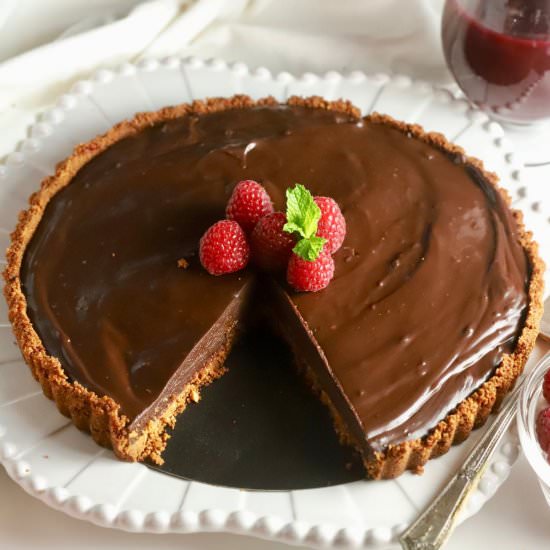 Chocolate Ganache Tart - Recipe photo by Grits and Pinecones