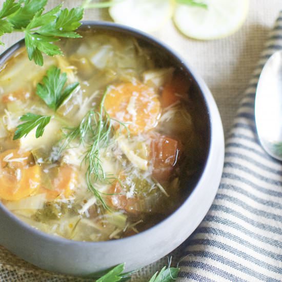 hearty chicken vegetable soup - Recipe photo by ahintofrosemary