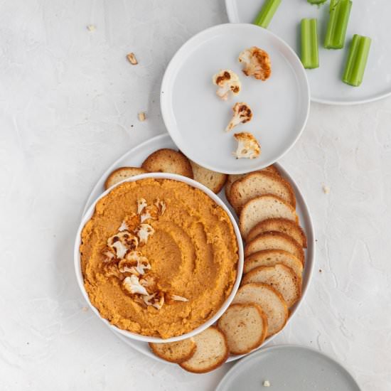 Buffalo Cauliflower Dip - Recipe photo by Donut Worry Be Healthy