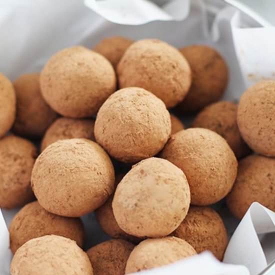Chocolate PB Maca Truffles - Recipe photo by FitLiving Eats