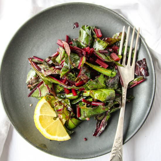 Sautéed Beet Greens - Recipe photo by the food blog