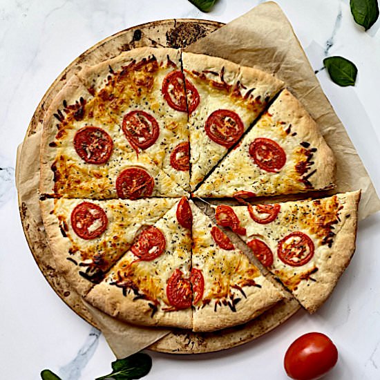 Tomato Basil Mozzarella Pizza - Recipe photo by tastyoven