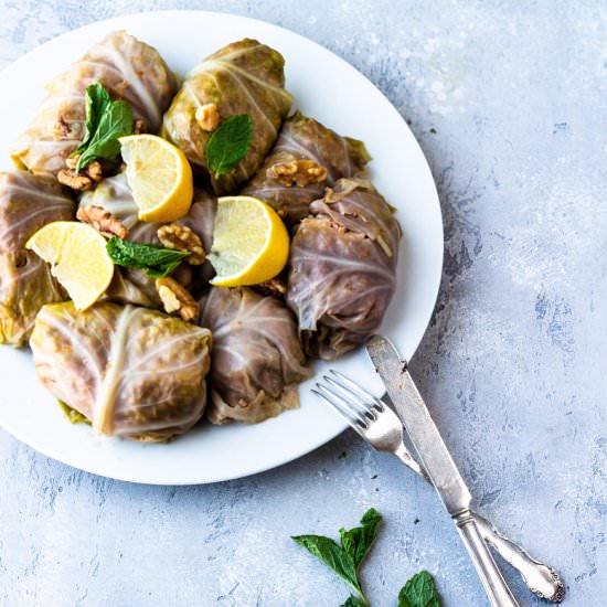 stuffed cabbage rolls – vegan - Recipe photo by Aegean Delight