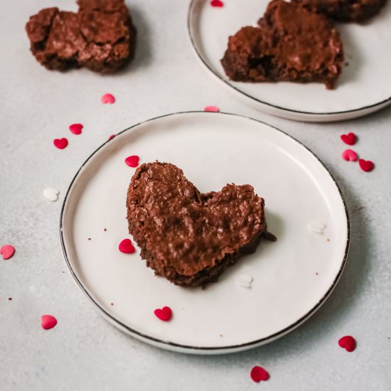 Heart-Shaped Brownies - Recipe photo by lifebeginswithdessert