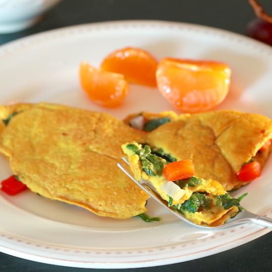 Fluffy Vegan Omelette - Recipe photo by A Life Well Planted