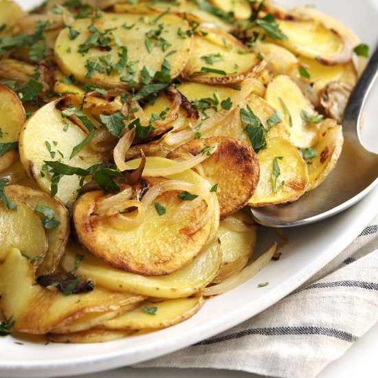 Lyonnaise Potatoes - Recipe photo by PinchandSwirl