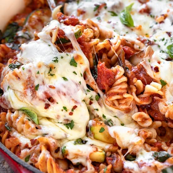 Vegetable Pasta with Mozzarella - Recipe photo by thecozyapron