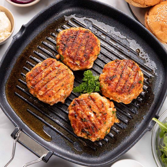 Easy Healthy Salmon Burger Recipe - Recipe photo by healthyrecipes101