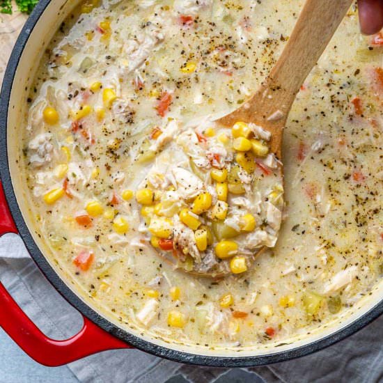 CHICKEN CORN CHOWDER - Recipe photo by healthyfitnessmeals