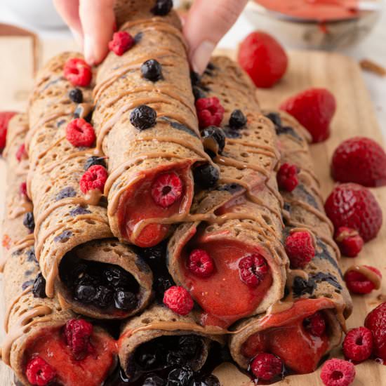 Healthy Vegan Crepes Pancakes - Recipe photo by WellnessDove