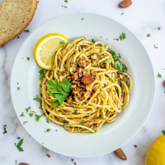 Lemony Spaghetti - Recipe photo by Ourplantbasedworld