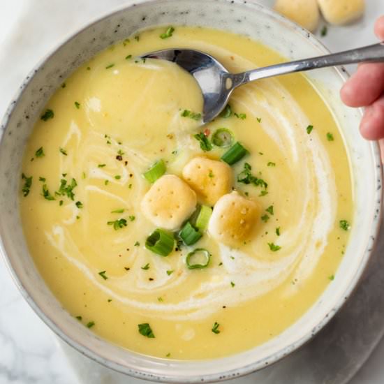 Potato Leek Soup - Recipe photo by TheCozyCook