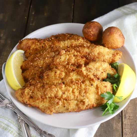 Crispy Southern Fried Fish - Recipe photo by Grits and Pinecones