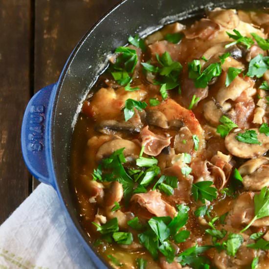 Chicken Marsala with Prosciutto - Recipe photo by Grits and Pinecones