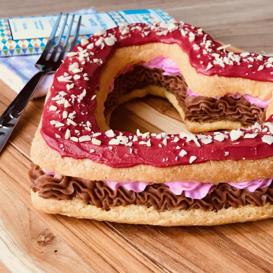 Vegan Valentine’s Day Heart Choux - Recipe photo by littlelighthousebaking