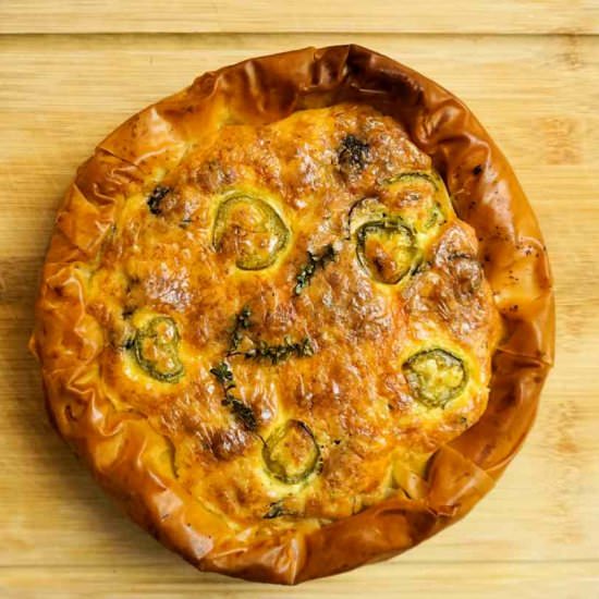 mushroom and fondue filo pie - Recipe photo by Cuisine Fiend